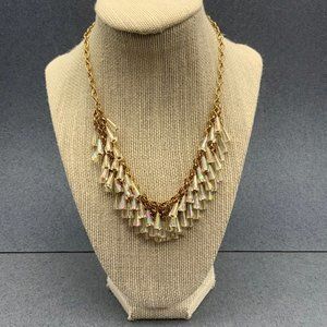 Clear Cone Gold Necklace Statement Glam Bling Cluster